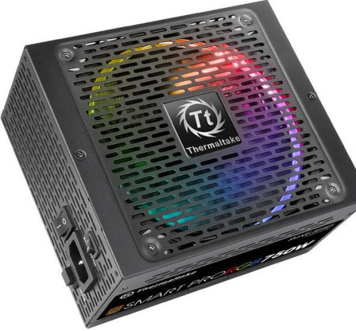 Блок питания Thermaltake ATX 750W SMART PRO RGB 80+ bronze (24+4+4pin) APFC 140mm fan color LED 9xSATA Cab Manag RTL фото 2