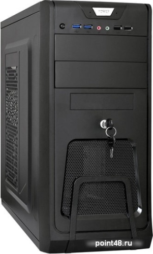 Корпус Exegate EX283215RUS  CP-603UB Black, ATX, <CP350W, 80mm>, 2*USB+2*USB3.0, Audio, замок блокировки кнопки питания