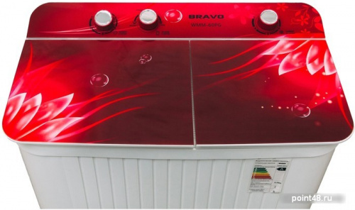 Стиральная машина BRAVO WMM-60PG стекл. крышка, бордовые цветы в Липецке фото 2