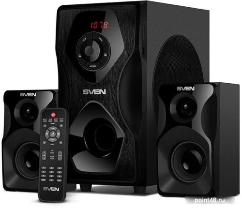 Купить Колонки Sven MS-2055, 2*12,5W+Subwoofer 30W, Bluetooth, FM, LED-дисплей, пульт, USB, SD, черный в Липецке