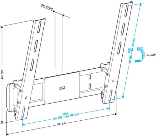 Купить Кронштейн HOLDER LCD-T4612, телевизионный, 32 - 65, до 40кг, черный в Липецке фото 2