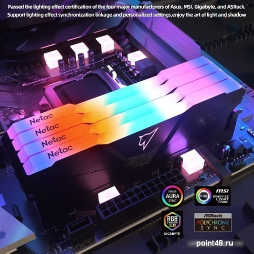 Оперативная память Netac Shadow RGB 2x8ГБ DDR4 3600 МГц NTSRD4P36DP-16E фото 2