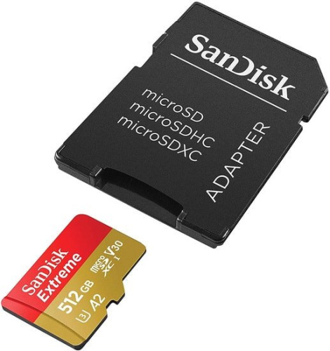 Купить Флеш карта microSD 512Gb Class10 Sandisk SDSQXA1-512G-GN6MA Extreme + adapter в Липецке фото 2