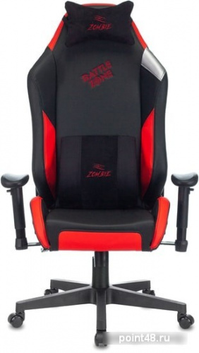 Кресло игровое Zombie HERO BATTLEZONE PRO черный/красный искусственная кожа с подголов. крестовина пластик фото 2