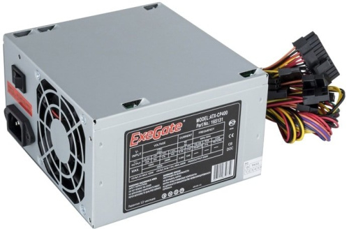 Блок питания 400W Exegate CP400, ATX, 8cm fan, 24p+4p, 3*SATA, 2*IDE, FDD