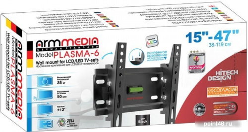 Купить Кронштейн для телевизора Arm Media PLASMA-6 new черный 15 -47  макс.35кг настенный наклон в Липецке фото 3