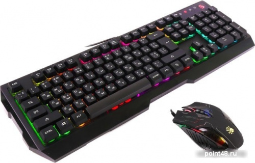 Купить Клавиатура + мышь A4 Bloody Q1300 (Q135 Neon + Q50) клав:черный/красный мышь:черный/красный USB Multimedia LED в Липецке фото 2