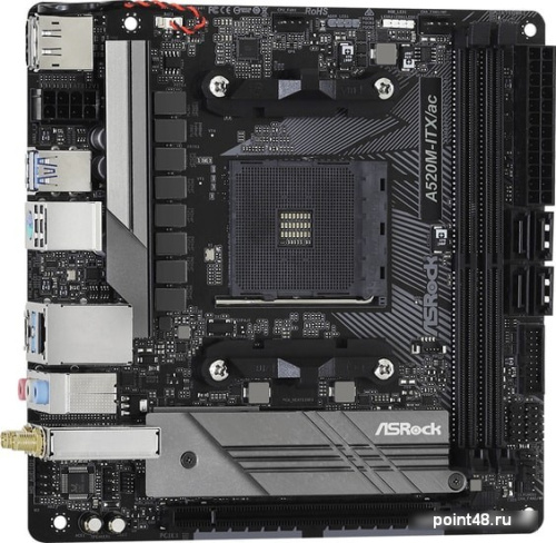 Материнская плата Asrock A520M-ITX/AC Soc-AM4 AMD A520 2xDDR4 mini-ITX AC`97 8ch(7.1) GbLAN RAID+HDMI+DP фото 3