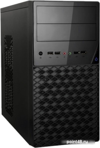 Корпус Exegate EX284028RUS   Minitower BA-203U Black, mATX, <AA350, 80mm>, 2*USB+1*USB3.0, Audio