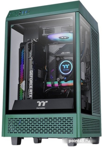 Корпус Thermaltake The Tower 100 Racing Green черный без БП miniITX 1x120mm 3x140mm 2xUSB3.0 audio bott PSU