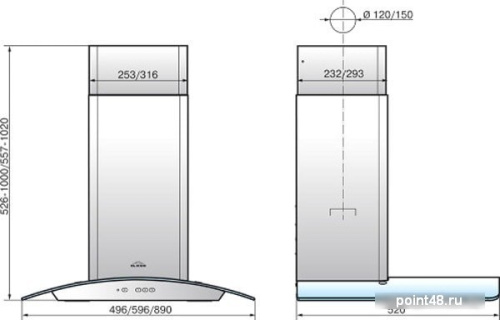 Купить Вытяжка каминная Elikor Аметист 60П-430-К3Д черный/тонир. галоген управление: кнопочное (1 мотор) в Липецке фото 2