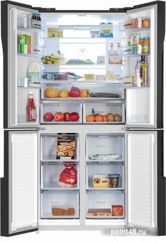 Холодильник Maunfeld MFF181NFSB черный (трехкамерный) в Липецке фото 2