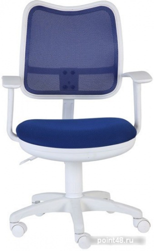 Кресло Бюрократ CH-W797/BL/TW-10 спинка сетка синий сиденье синий TW-10 колеса белый/синий (пластик белый) фото 3