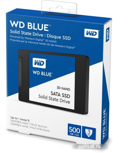 Накопитель SSD WD Original SATA III 500Gb WDS500G2B0A Blue 2.5 фото 2