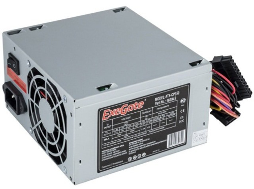 Блок питания 350W Exegate CP350, ATX, 8cm fan, 24p/4p, 3*SATA, 2*IDE, FDD