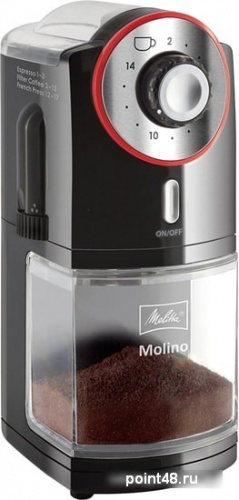 Купить Кофемолка Melitta Molino 100Вт сист.помол.:ротац.нож вместим.:200гр черный в Липецке