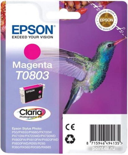 Купить Картридж струйный Epson T0803 C13T08034011 пурпурный (7.4мл) для Epson P50/PX660 в Липецке фото 2