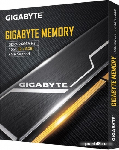 Память 16GB Gigabyte DDR4 2666 DIMM Black Gaming Memory GP-GR26C16S8K2HU416 2 pack Non-ECC, CL16, 1.2V, Kit (2x8GB), RTL {20} (804657) фото 3