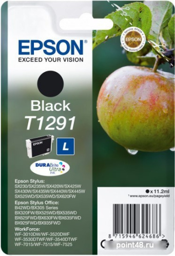 Купить Картридж струйный Epson T1291 C13T12914012 черный (11.2мл) для Epson SX420W/BX305F в Липецке