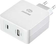 Сетевое зар./устр. Digma DGPD-45W-WG QC3.0 5.5A PD универсальное кабель USB Type C белый (DGPD-45W-WG) в Липецке