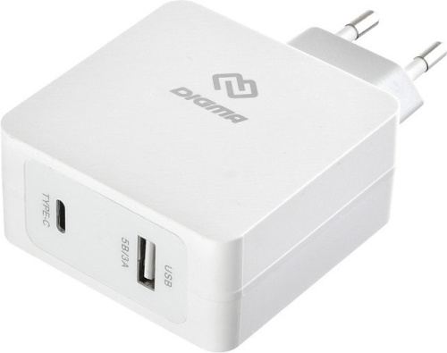 Сетевое зар./устр. Digma DGPD-45W-WG QC3.0 5.5A PD универсальное кабель USB Type C белый (DGPD-45W-WG) в Липецке