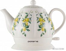 Купить Чайник электрический Polaris PWK 1287CC 1.2л. 1200Вт белый/рисунок (корпус: керамика) в Липецке