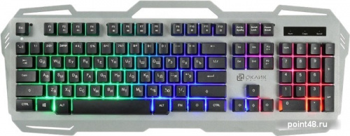 Купить Клавиатура Oklick 747G серый/черный USB Multimedia for gamer LED в Липецке