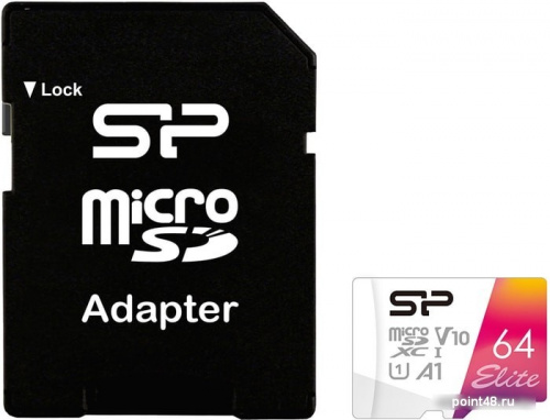 Купить Флеш карта microSDXC 64Gb Class10 Silicon Power SP064GBSTXBV1V20SP Elite + adapter в Липецке фото 2