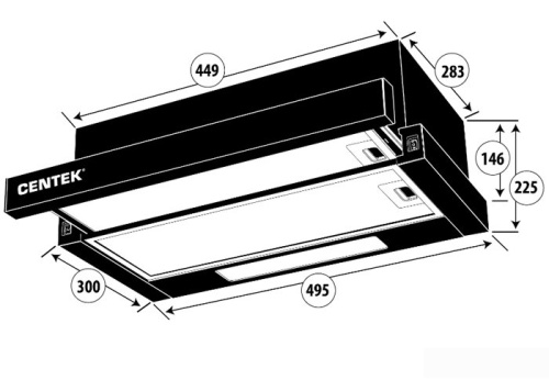 Купить Кухонная вытяжка CENTEK CT-1840-50 (белый) в Липецке фото 2