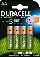 Купить Аккумулятор Duracell Rechargeable HR6-4BL AA NiMH 2500mAh (4шт) в Липецке