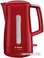 Купить Чайник электрический Bosch TWK3A014, 1,7л, 2400Вт, пластик, красный в Липецке