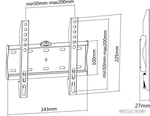 Купить Кронштейн для телевизора Ultramounts UM 804F черный 23 -42  макс.30кг настенный фиксированный в Липецке фото 2