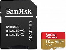 Купить Флеш карта microSD 512Gb Class10 Sandisk SDSQXA1-512G-GN6MA Extreme + adapter в Липецке