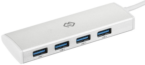 Разветвитель USB-C Digma HUB-4U3.0-UC-S 4порт. серебристый