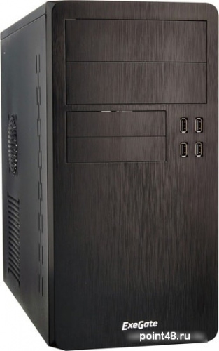 Корпус Exegate EX277192RUS   Minitower SP-415UP Black, mATX <UN500, 120mm> 4*USB+2*USB3.0, HD Audio, петля, без винтовое крепление HDD, датчик вскрытия