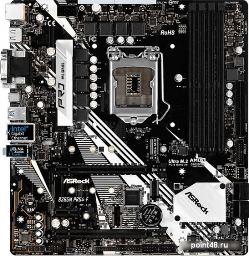 Материнская плата Asrock B365M PRO4-F Soc-1151v2 Intel B365 4xDDR4 mATX AC`97 8ch(7.1) GbLAN+VGA+DVI+HDMI