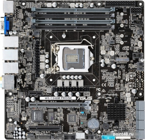 Материнская Плата Asus WS C246M PRO/SE Soc-1151 iC246 mATX 4xDDR4 8xSATA3 SATA RAID i210AT/219LM 2хGgbEth Ret