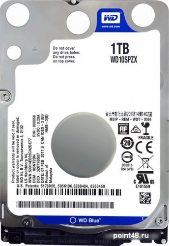 Жесткий диск WD Original SATA-III 1Tb WD10SPZX Blue (5400rpm) 128Mb 2.5