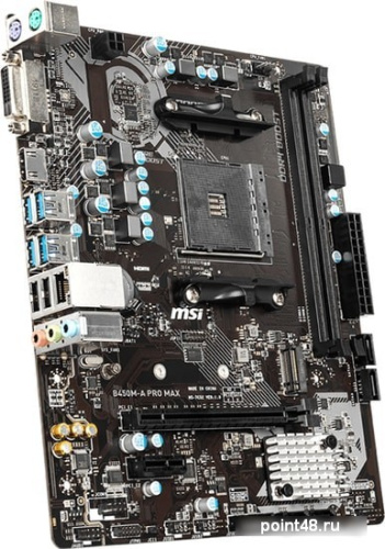 Материнская плата MSI B450M-A PRO MAX Soc-AM4 AMD B450 2xDDR4 mATX AC`97 8ch(7.1) GbLAN RAID+DVI+HDMI фото 2