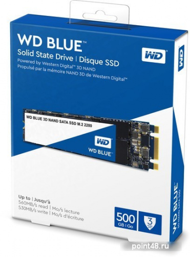 Накопитель SSD WD Original SATA III 500Gb WDS500G2B0B Blue M.2 фото 2