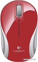 Купить Мышь Logitech Mini M187 красный/серый оптическая (1000dpi) беспроводная USB для ноутбука (2but) в Липецке