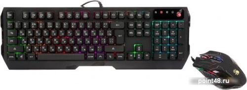 Купить Клавиатура + мышь A4 Bloody Q1300 (Q135 Neon + Q50) клав:черный/красный мышь:черный/красный USB Multimedia LED в Липецке