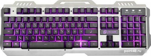 Купить Клавиатура Оклик 790G IRON FORCE темно-серый/черный USB Multimedia for gamer LED (подставка для запястий) в Липецке фото 2