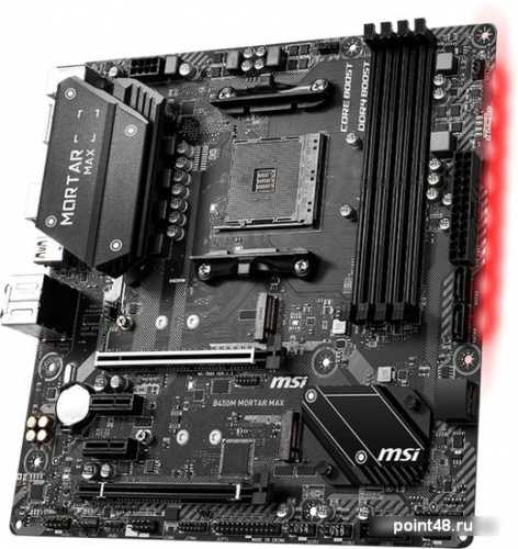 Материнская плата MSI B450M MORTAR MAX Soc-AM4 AMD B450 4xDDR4 mATX AC`97 8ch(7.1) GbLAN RAID+HDMI+DP фото 3