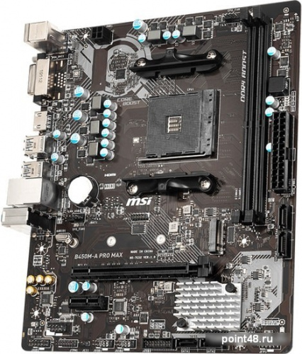 Материнская плата MSI B450M-A PRO MAX Soc-AM4 AMD B450 2xDDR4 mATX AC`97 8ch(7.1) GbLAN RAID+DVI+HDMI фото 3