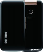 Мобильный телефон Philips E255 Xenium 32Mb черный раскладной 2Sim 2.4 240x320 0.3Mpix GSM900/1800 GSM1900 MP3 FM microSD max32Gb в Липецке