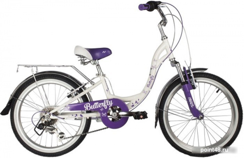 Купить Детский велосипед Novatrack Butterfly 6.V 20 2022 20SH6V.BUTTERFLY.VL22 (белый/фиолетовый) в Липецке на заказ
