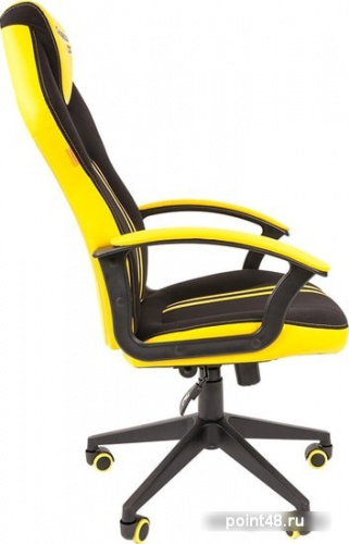Кресло игровое Chairman Game 26, экокожа черная/желтая, механизм качания фото 3