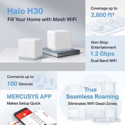 Купить Wi-Fi система Mercusys Halo H30 (2 шт) в Липецке фото 3