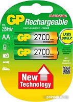 Купить Аккумулятор + зарядное устройство GP PowerBank 270AAHCMHSPBA-2CR4 AA NiMH 2700mAh (4шт) блистер в Липецке